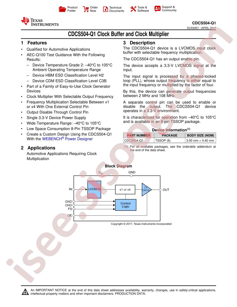 CDCS504-Q1 Datasheet
