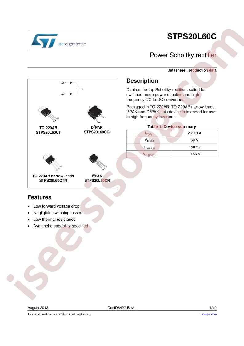 STPS20L60CT/CG/CR