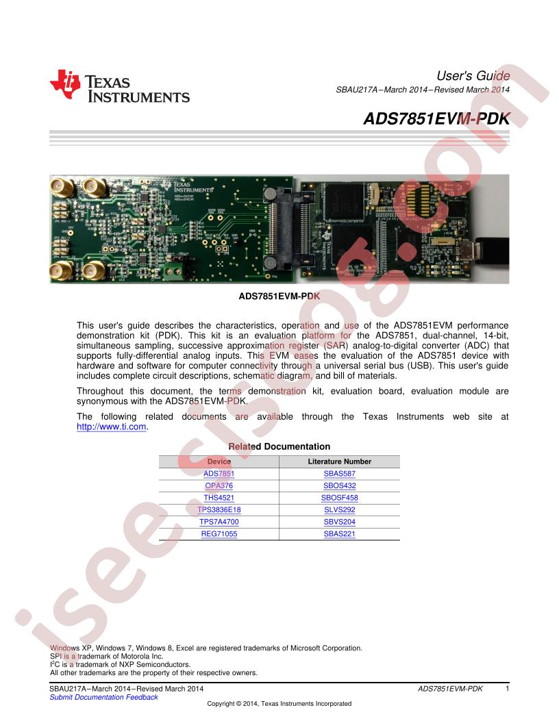 ADS7851EVM-PDK User Guide