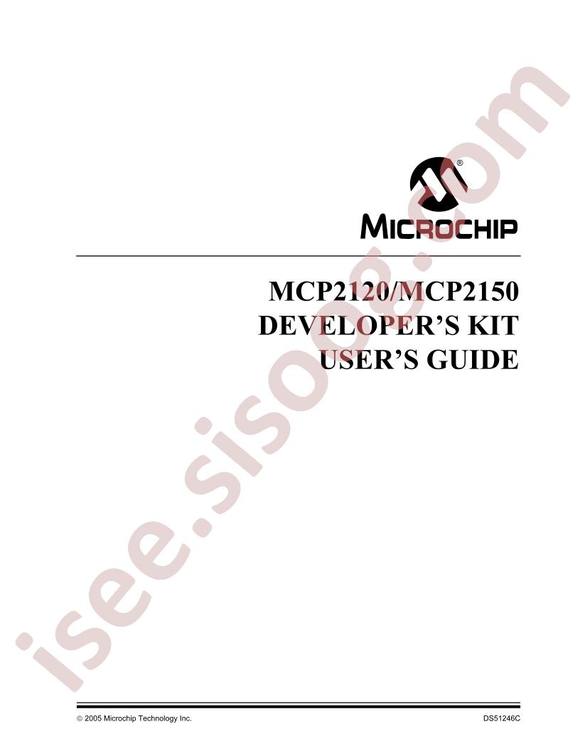 MCP2120, MCP2150 Developers Kit Users Guide