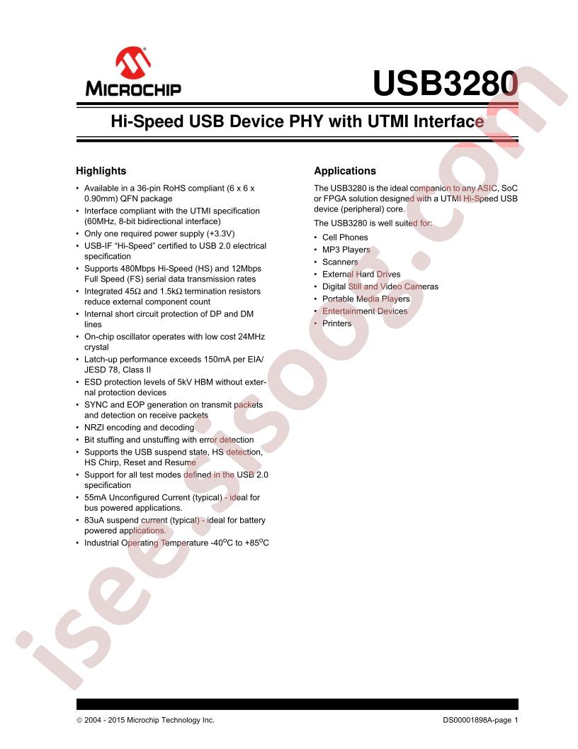 USB3280 Datasheet