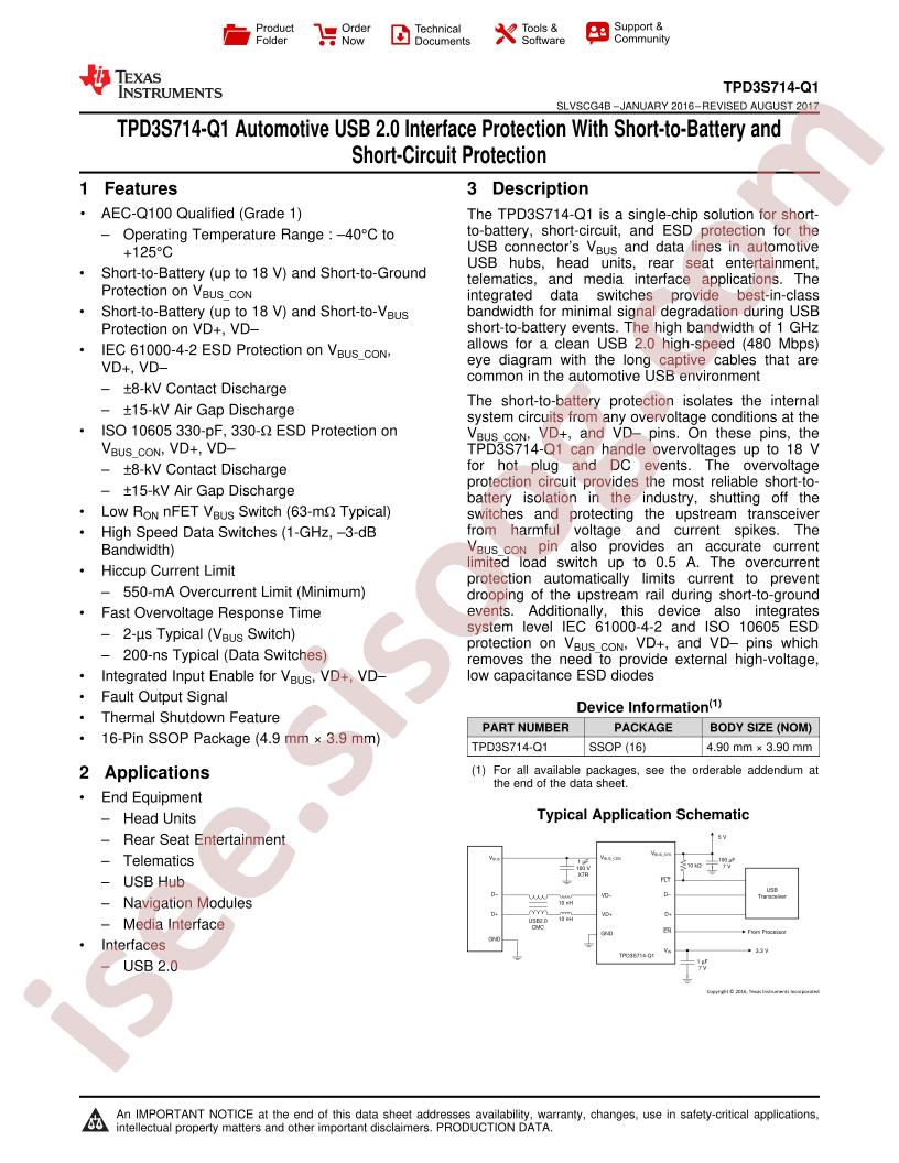 TPD3S714-Q1 Datasheet