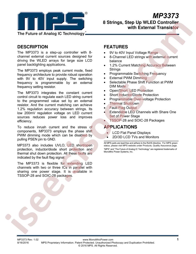 MP3373 Datasheet