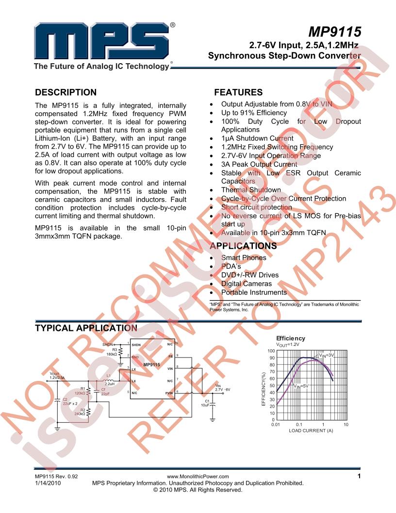 MP9115 Datasheet