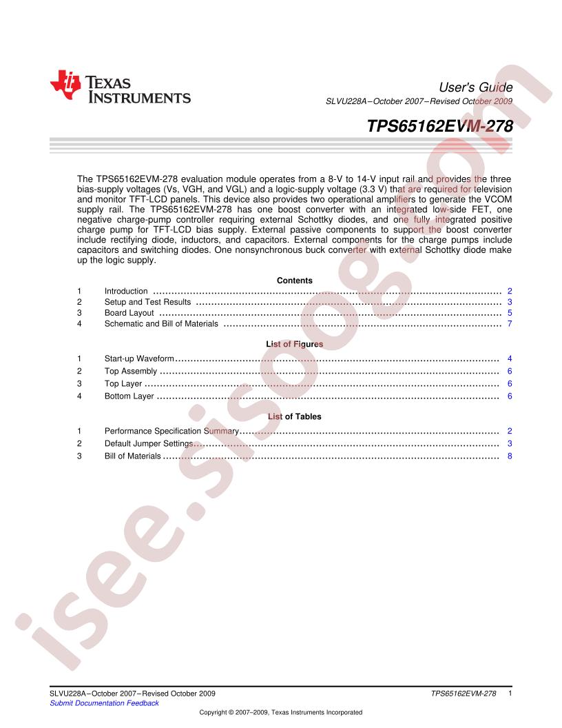 TPS65162EVM-278 Guide