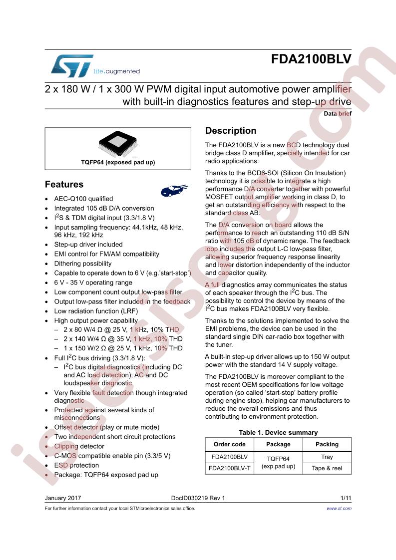 FDA2100BLV Brief