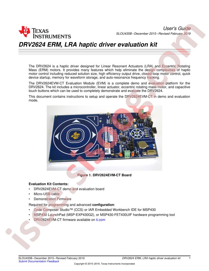 DRV2624EVM-CT User Guide