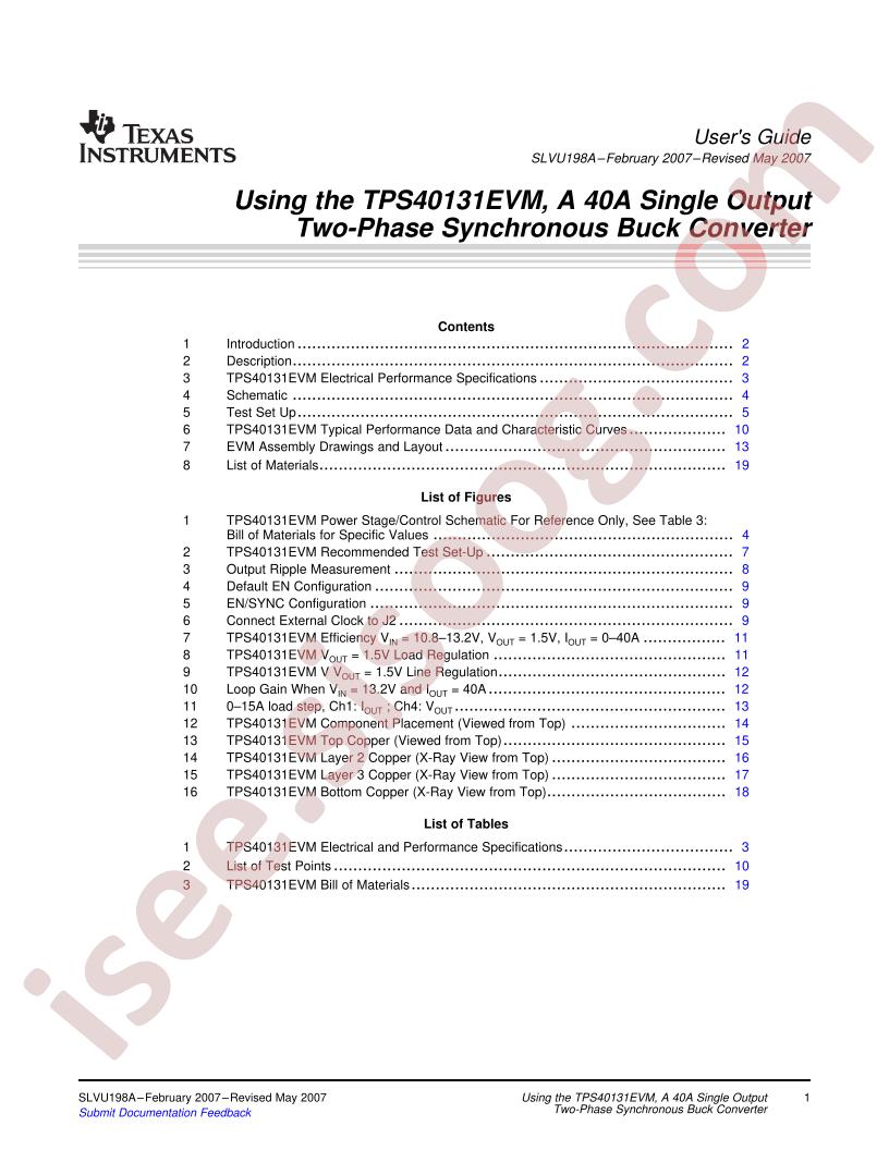 TPS40131EVM Guide