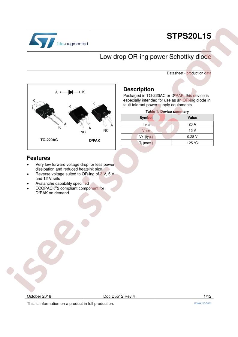 STPS20L15D/G