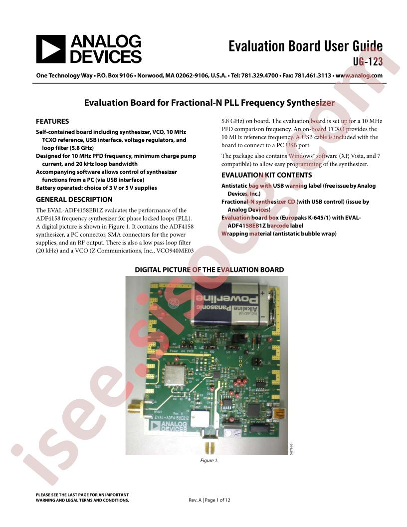 ADF4158 Eval Board