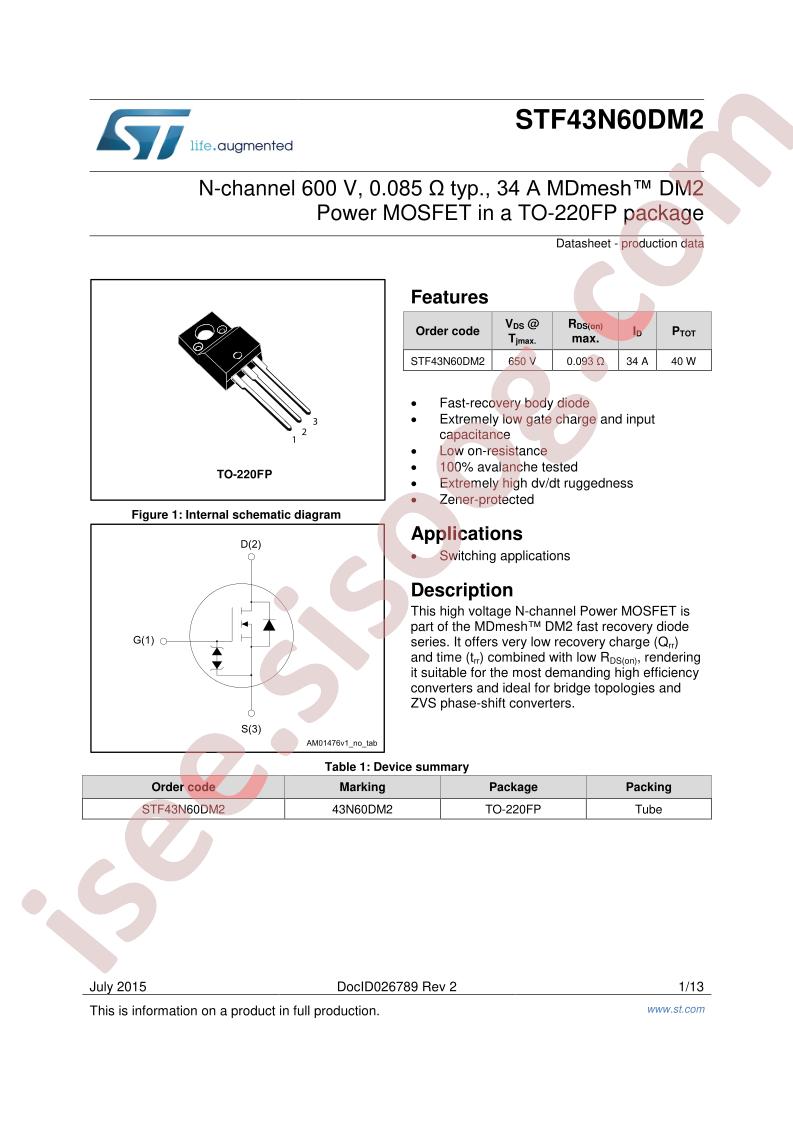STF43N60DM2