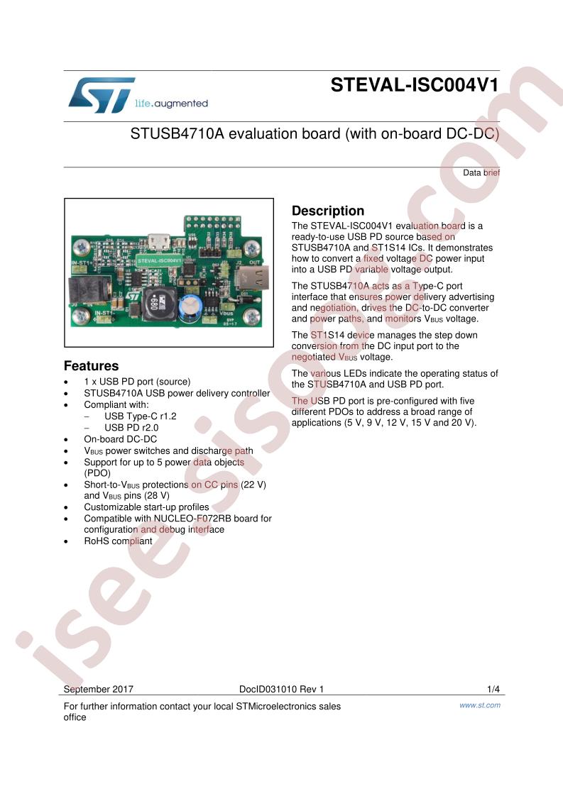 STEVAL-ISC004V1 Brief