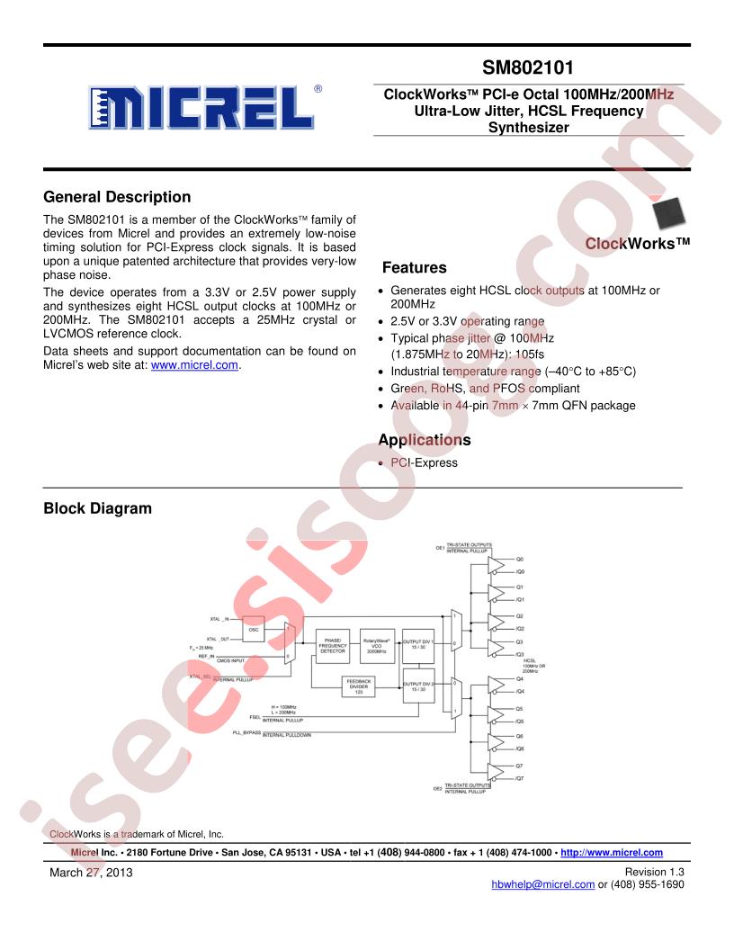 SM802101 Datasheet