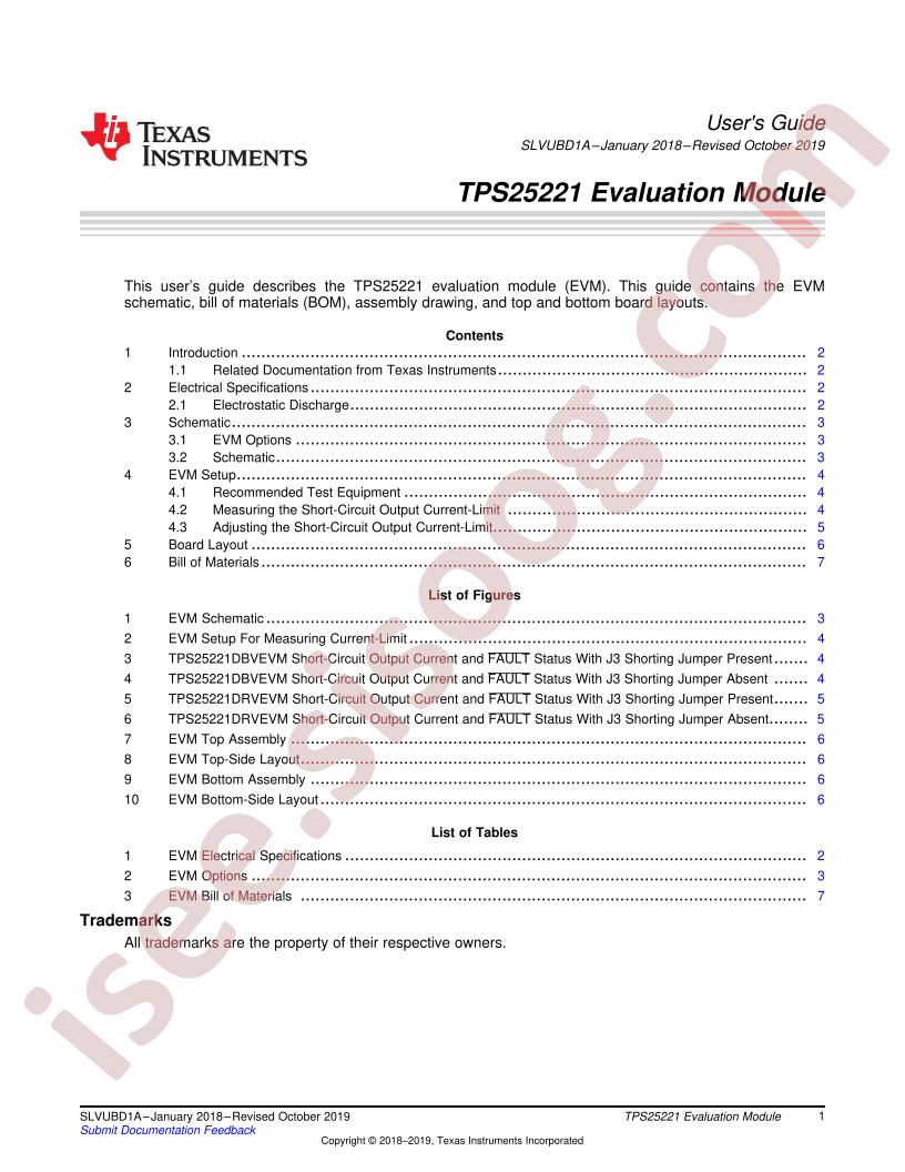 TPS25221DBVEVM-018 User Guide