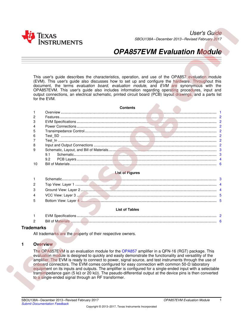 OPA857EVM User Guide