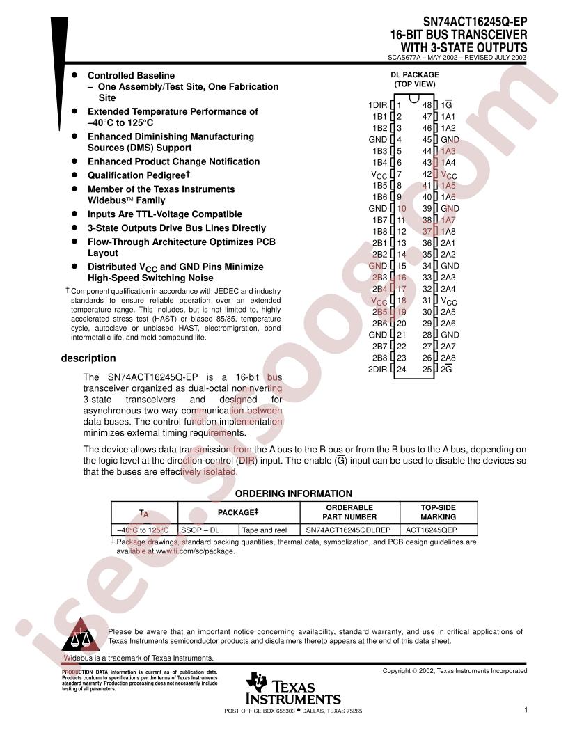 SN74ACT16245Q-EP