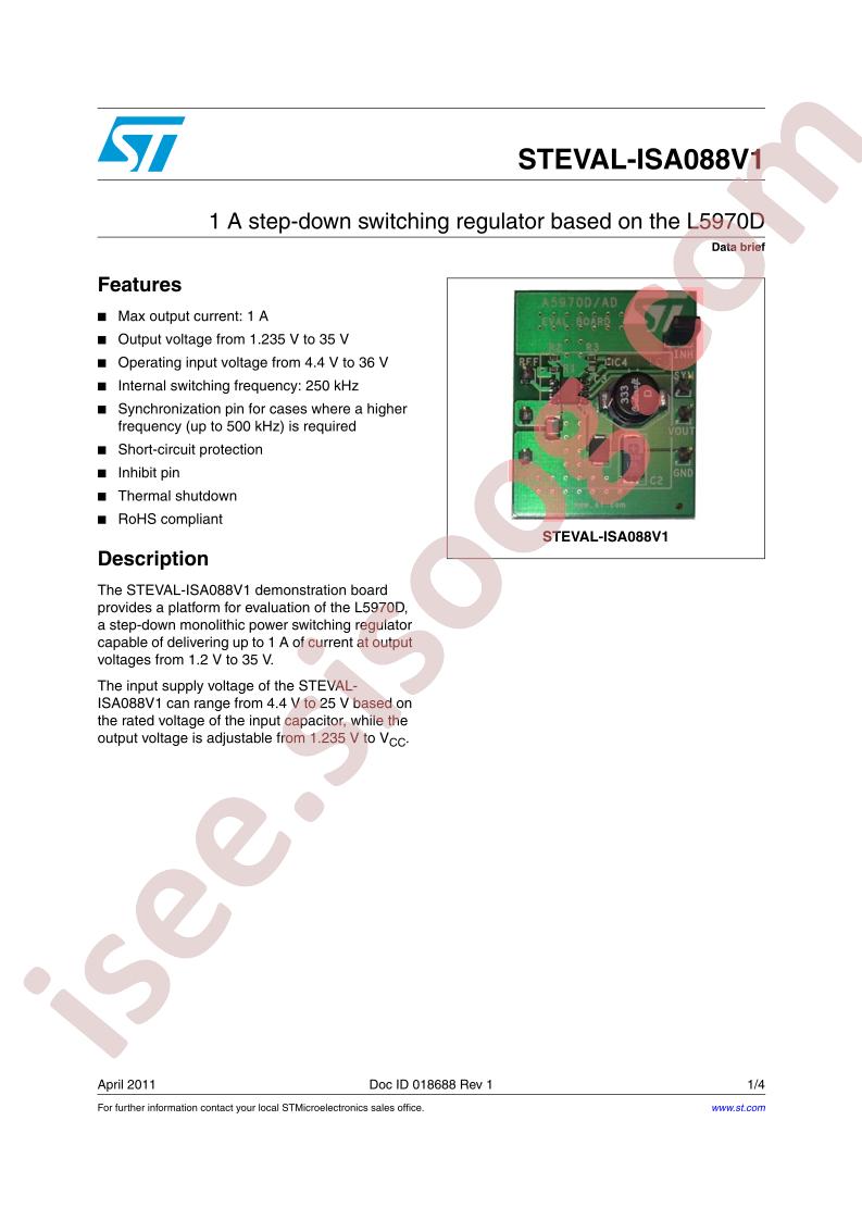 STEVAL-ISA088V1 Brief