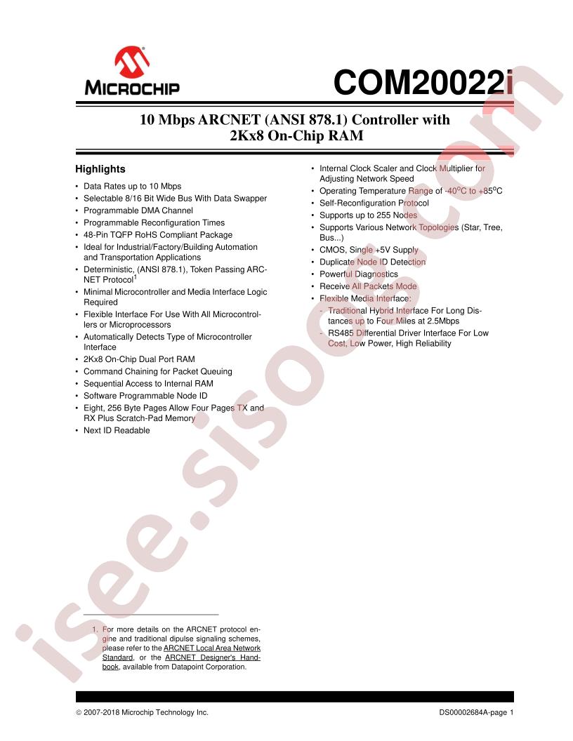 COM20022I Datasheet