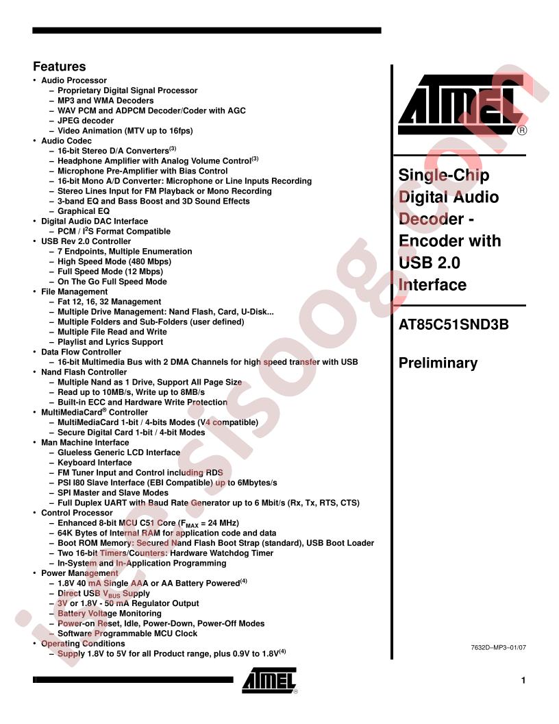 AT85C51SND3B~