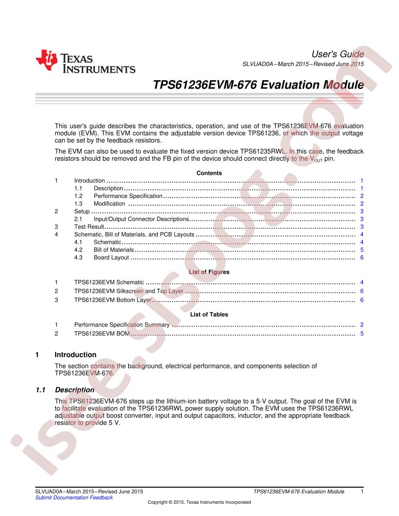 TPS61236EVM-676 User Guide