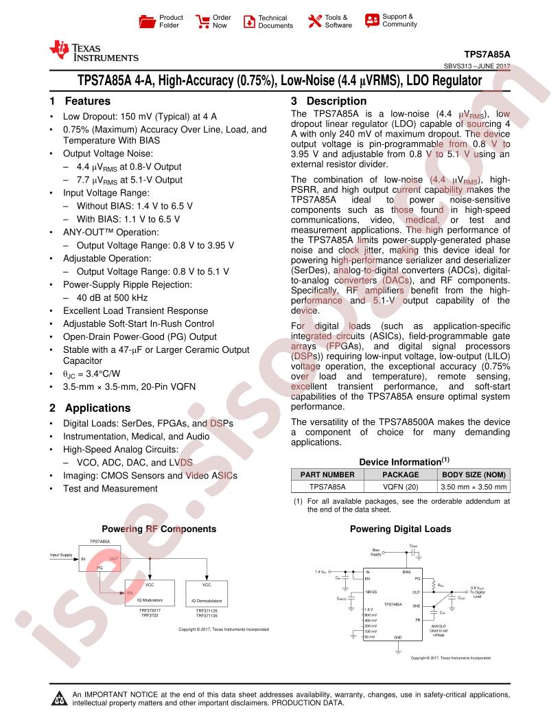 TPS7A8500A Datasheet