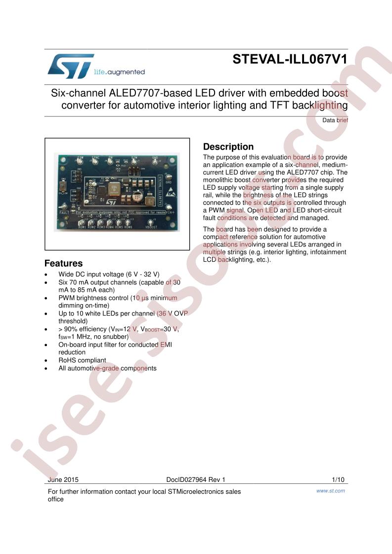 STEVAL-ILL067V1 Data Brief