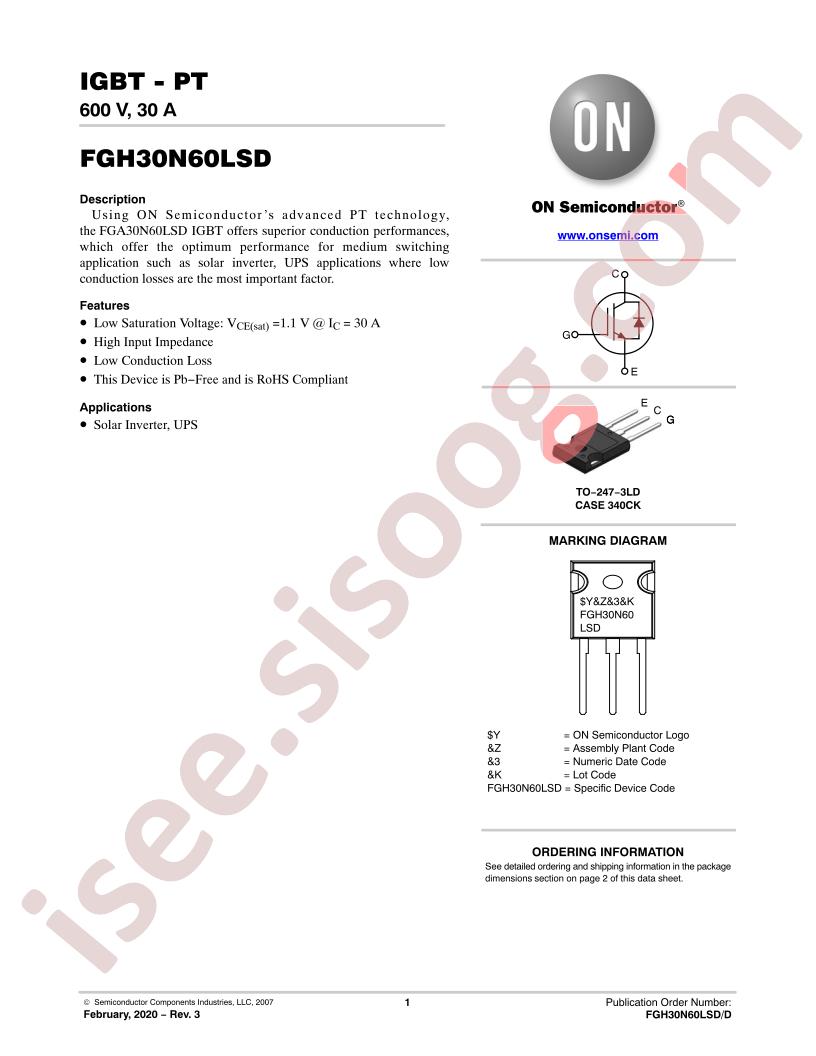 FGA30N60LSD