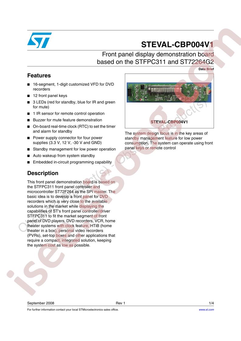 STEVAL-CBP004V1 Data Brief