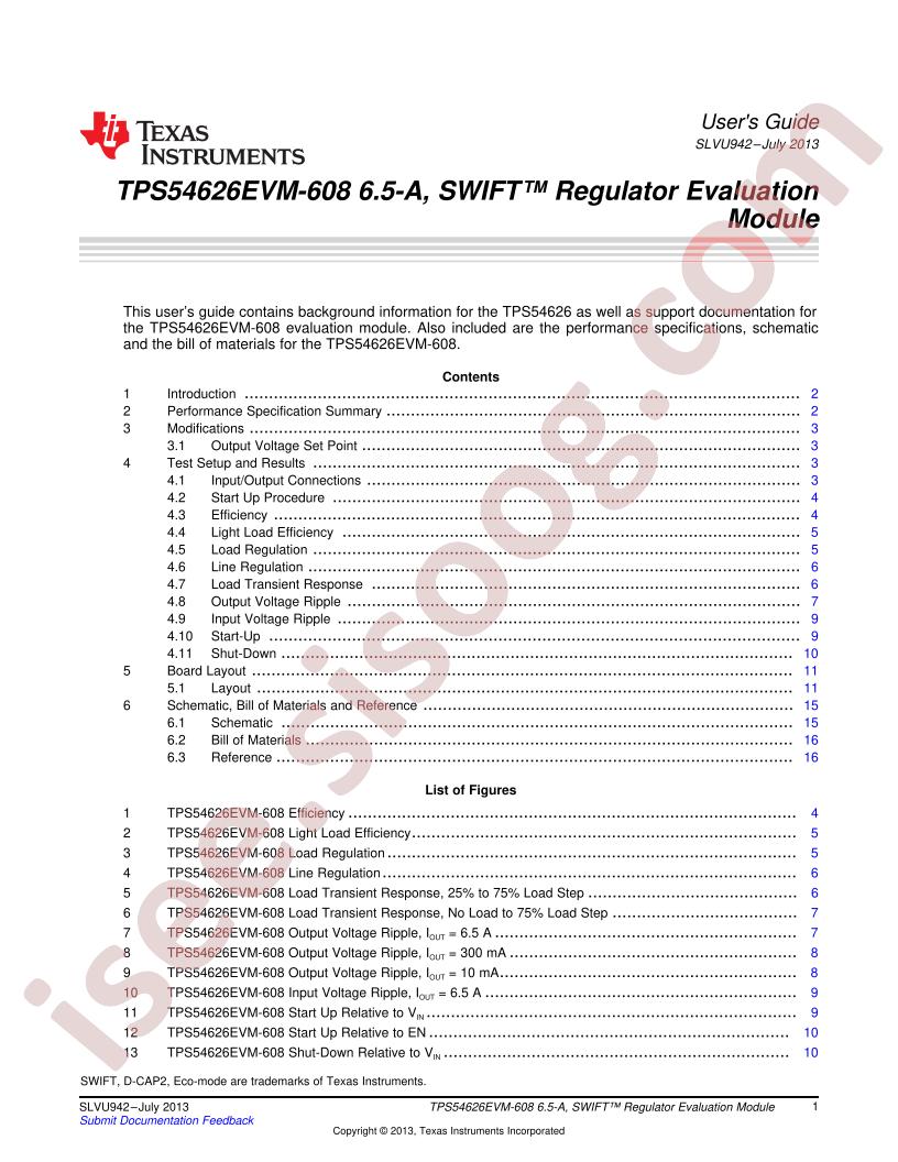 TPS54626EVM-608 User Guide