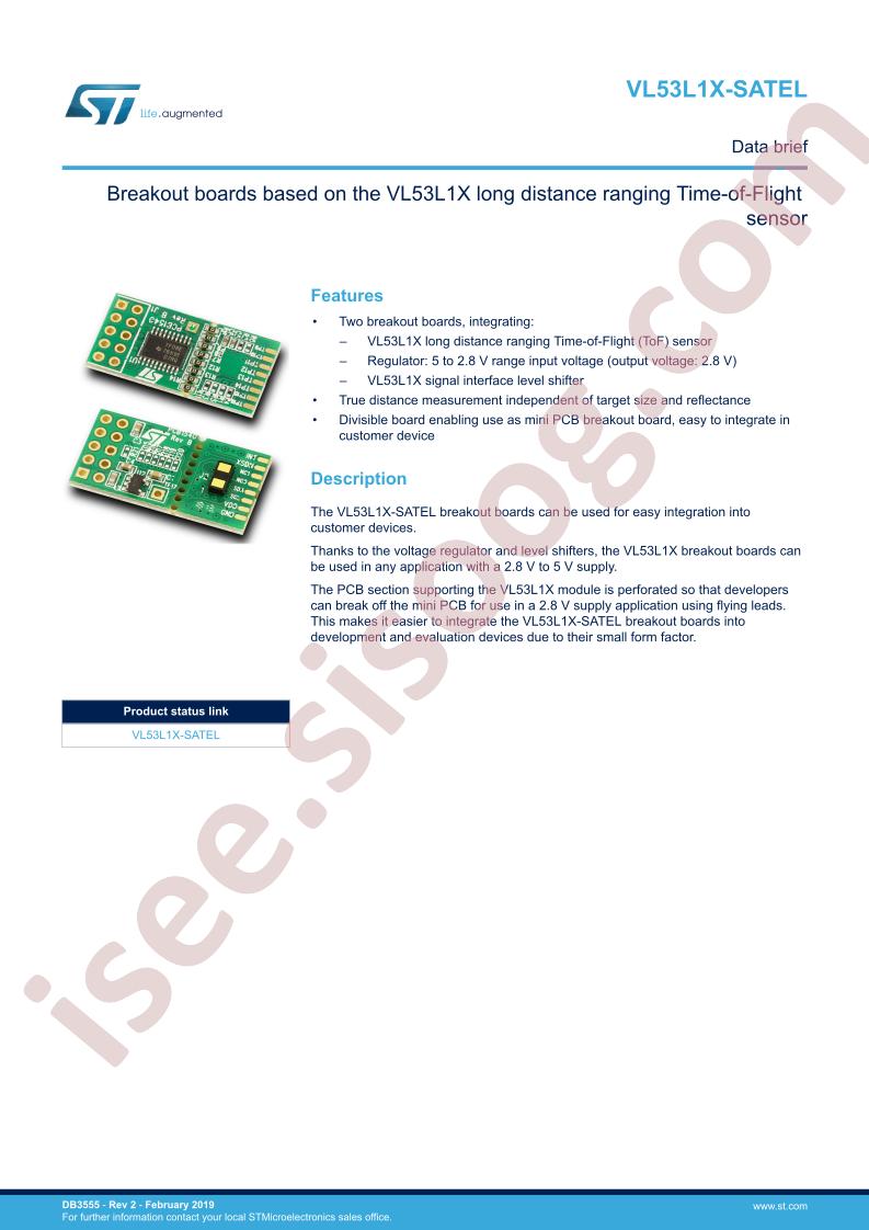 VL53L1X-SATEL Data Brief