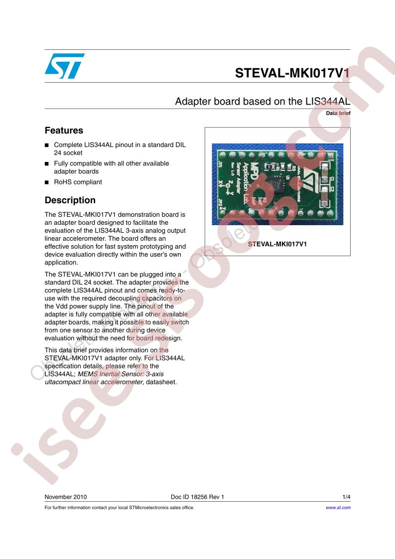 STEVAL-MKI017V1 Brief