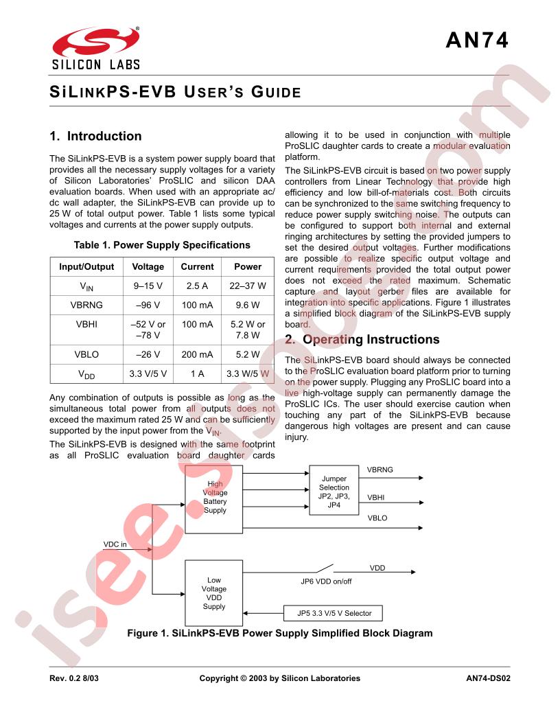 SILINKPS-EVB Guide