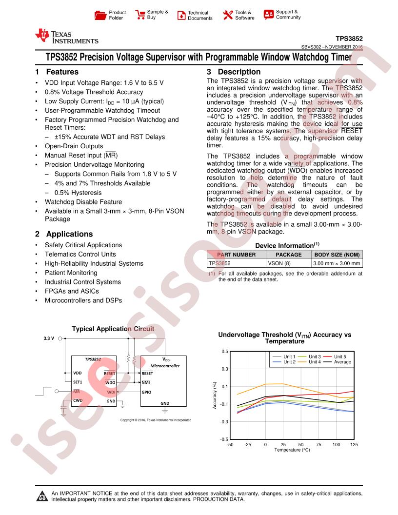 TPS3852G33, TPS3852H33 Datasheet