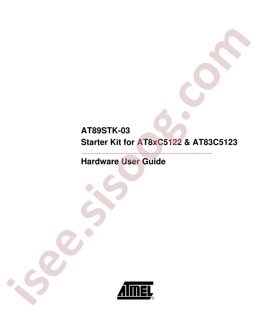 AT89STK-03 User Guide