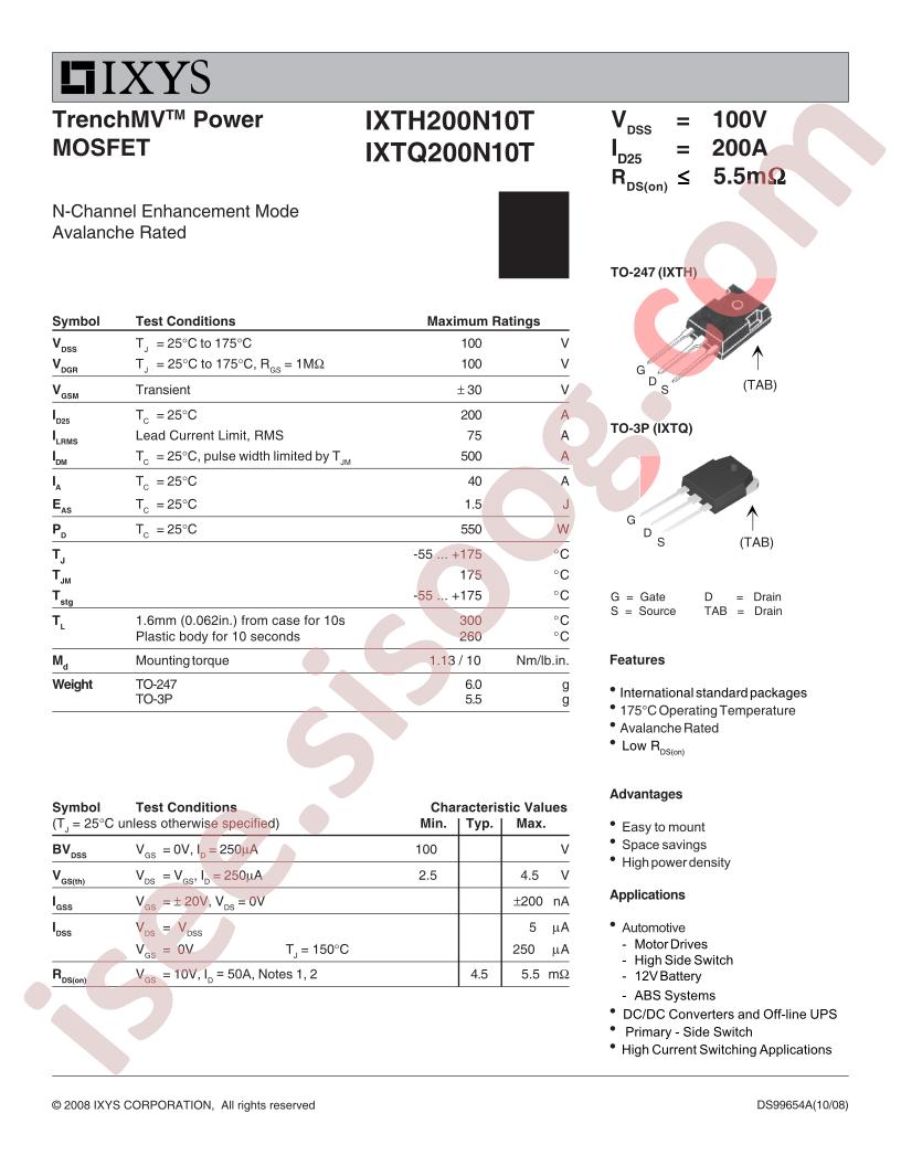 IXT(H,Q)200N10T