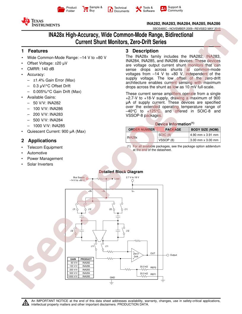 INA282-286 Datasheet