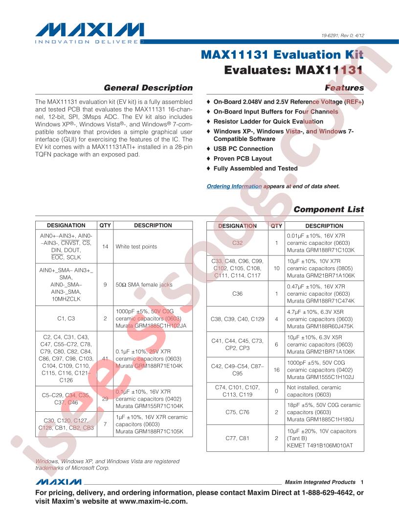 MAX11131EVKIT