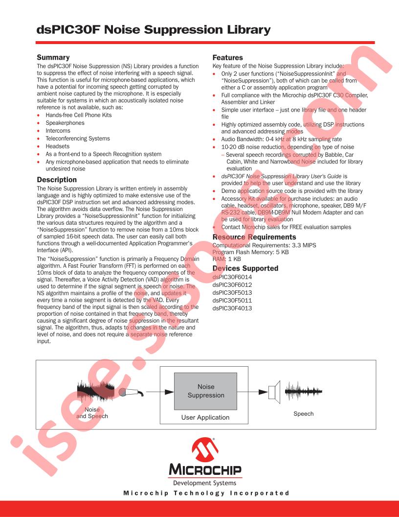 DSPIC30F Noise Suppression Library
