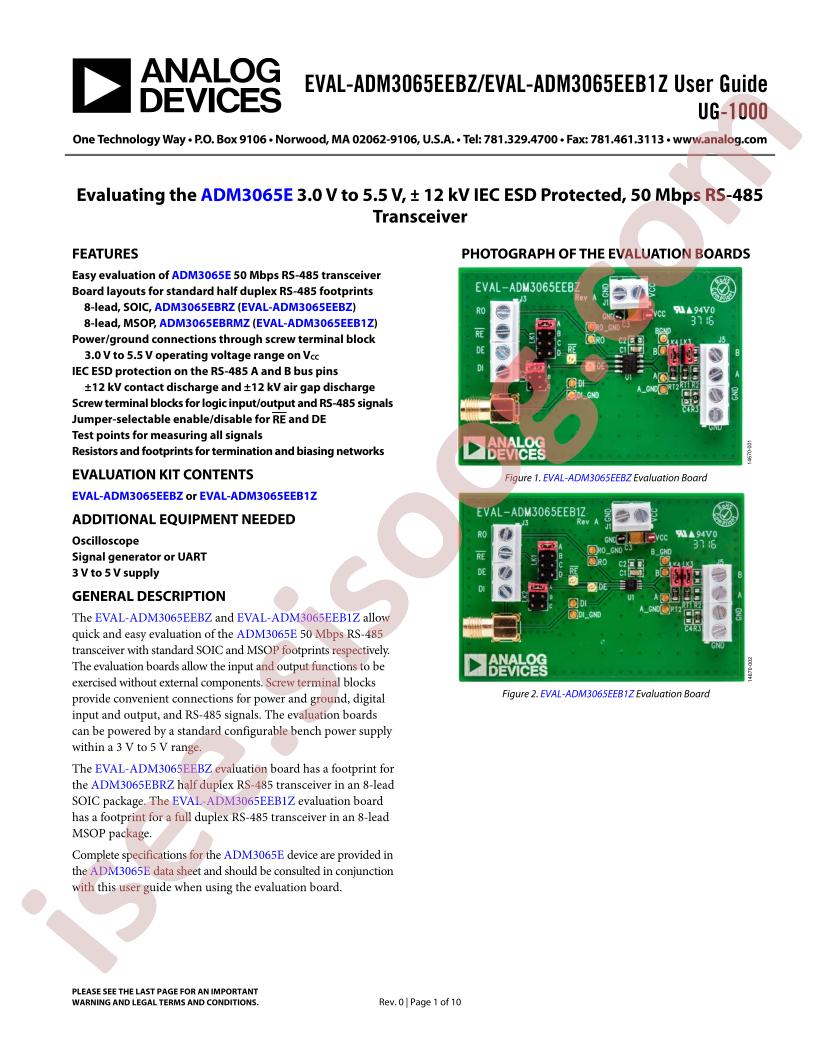 EVAL-ADM3065EEBZ,B1Z Guide