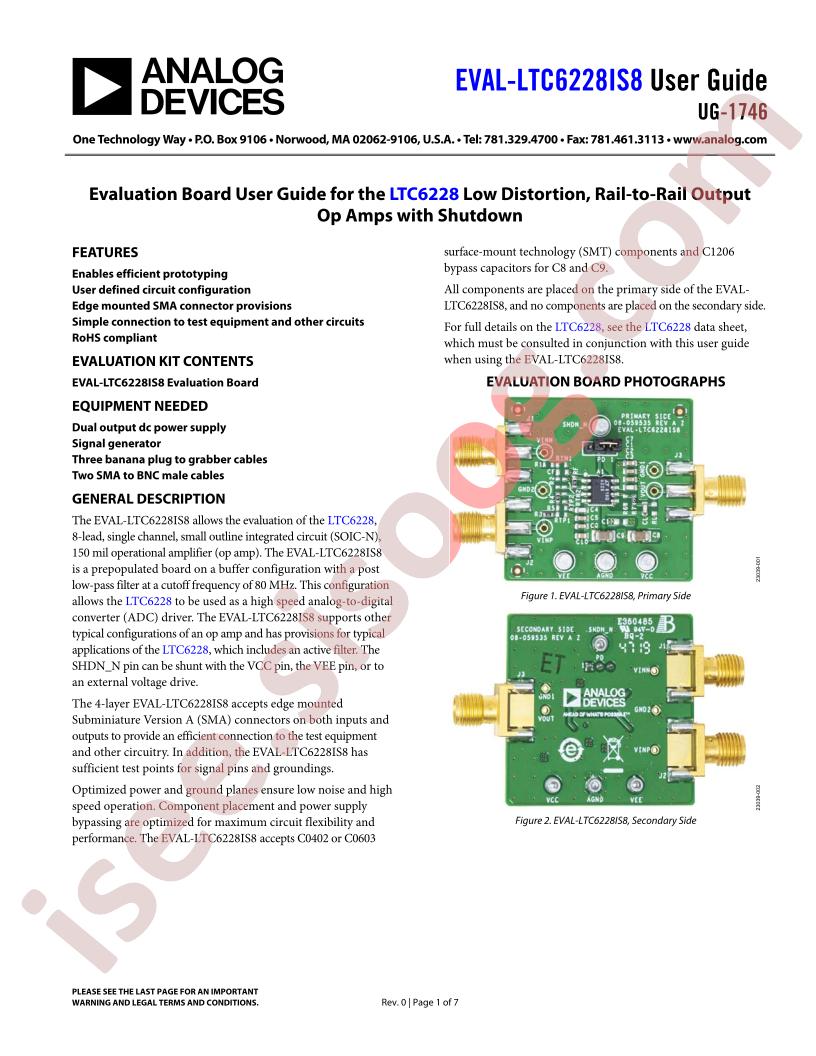 EVAL-LTC6228IS8 Guide