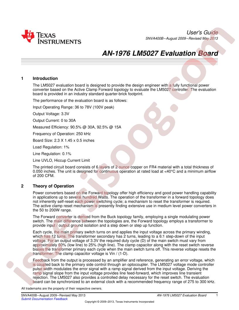 LM5027 Eval Brd Guide