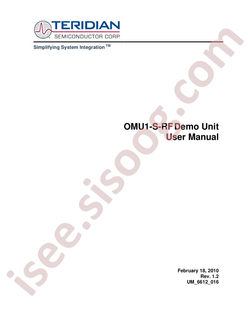 78M6612-DB/OMU-RF Demo Unit