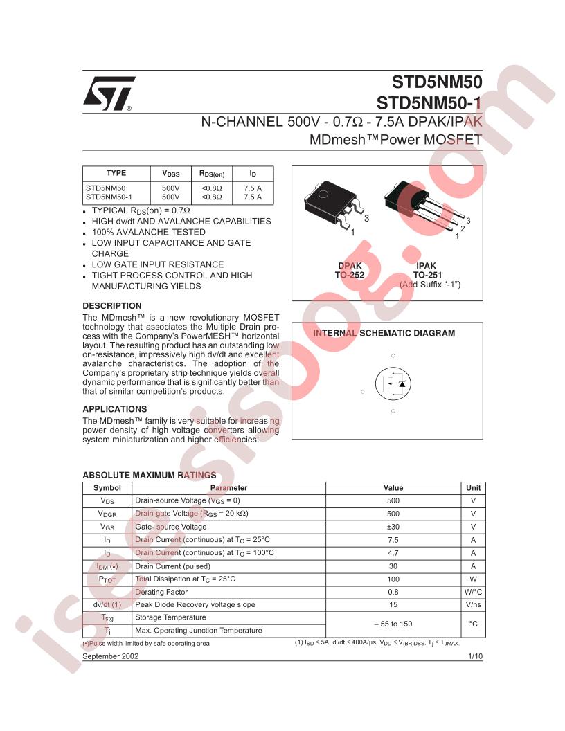 STD5NM50(-1)