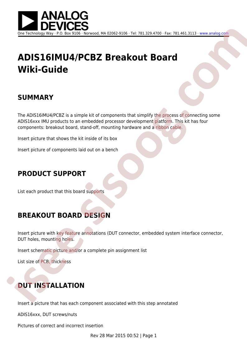 ADIS16IMU4/PCBZ Wiki-Guide