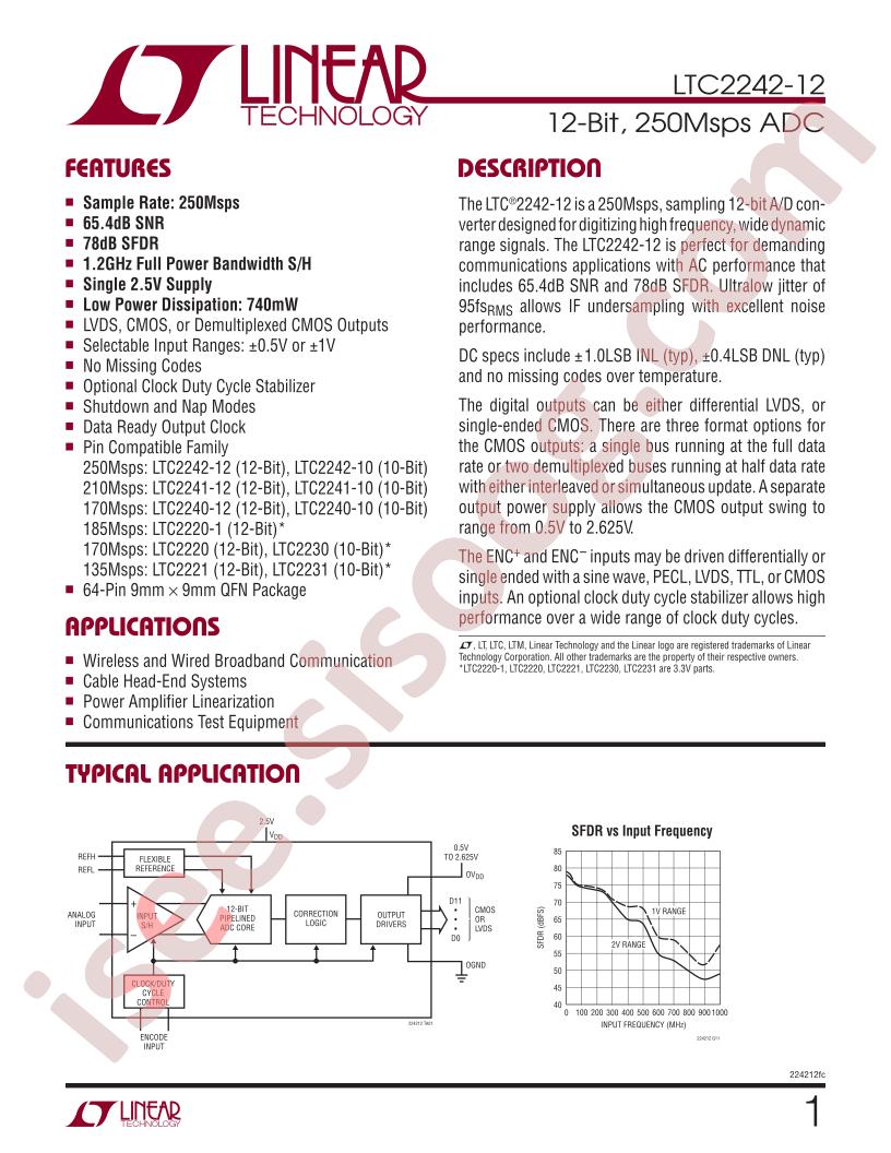 LTC2242-12 Datasheet