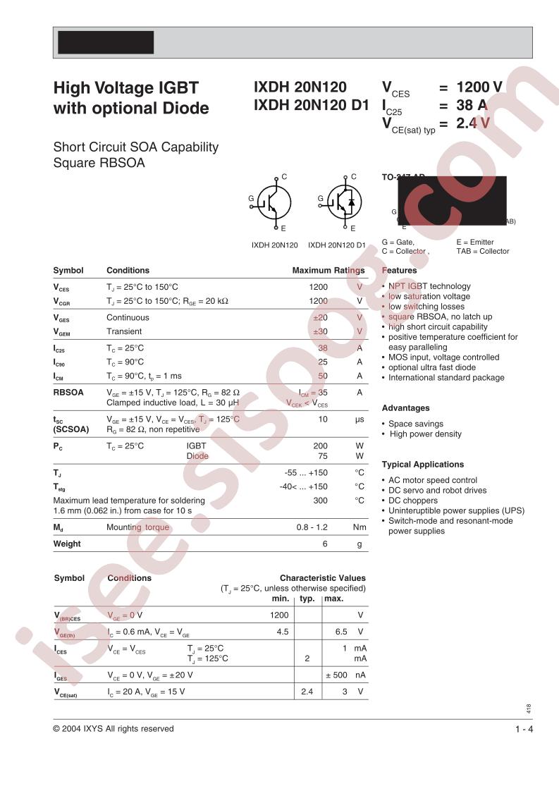 IXDH20N120(D1)