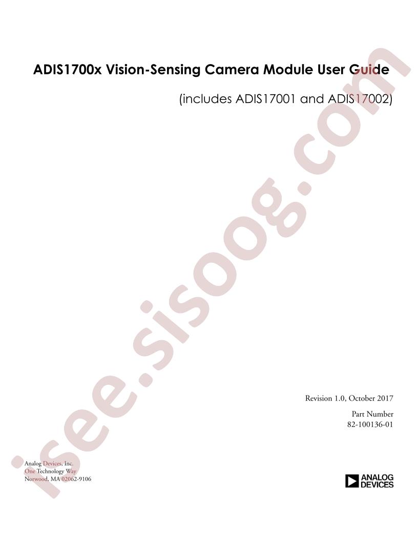 ADIS1700x Vision-Sensing Camera Module Guide