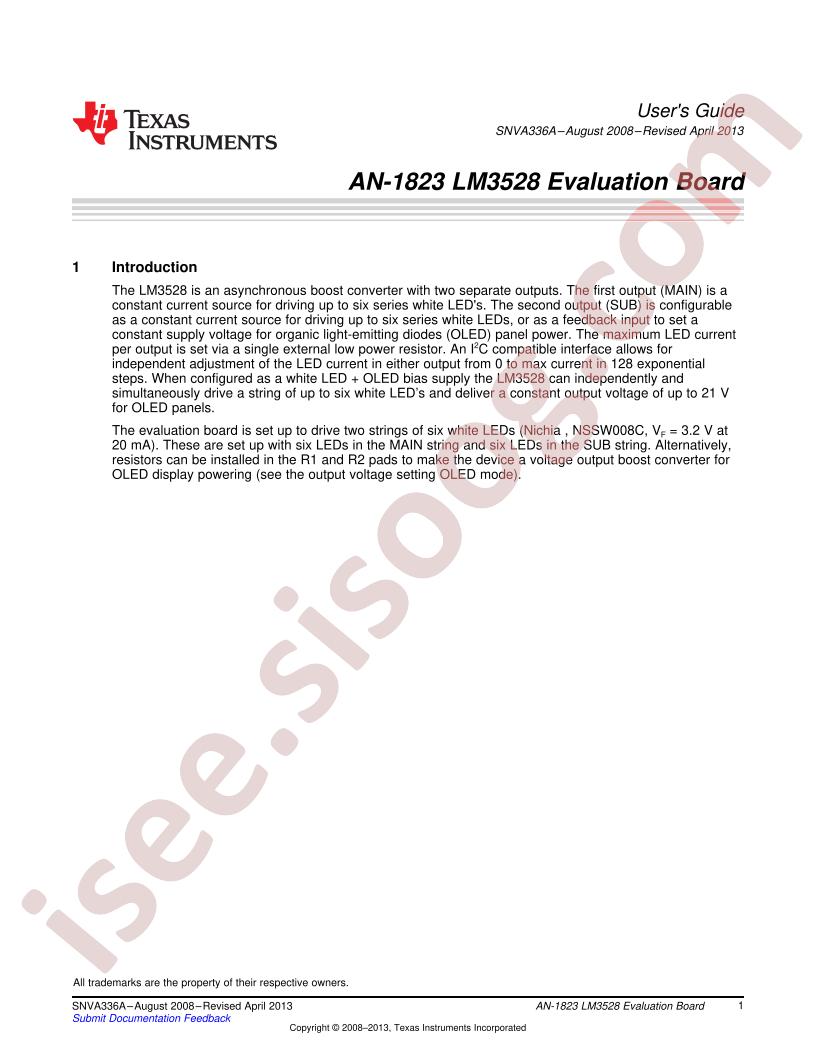 LM3528 Eval Board