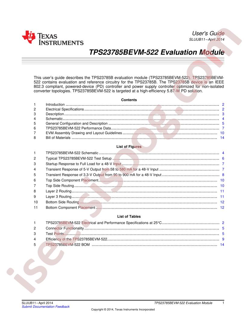 TPS23785BEVM-522 User Guide