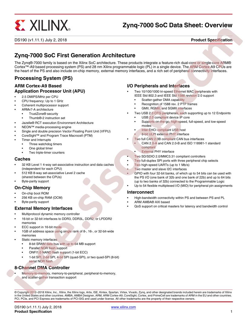 Zynq®-7000 Overview